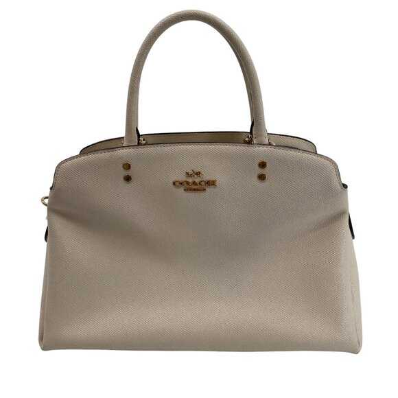 Coach Beige Leather Top Handle Shoulder Bag | Classic Style - Picture 1 of 10